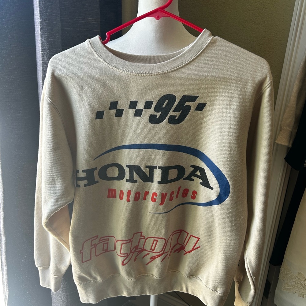 Honda Motorcycles Beige Graphic Sweatshirt